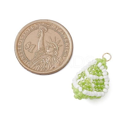 Glass Seed Beaded Fruit Pendants PALLOY-MZ00894-03-1