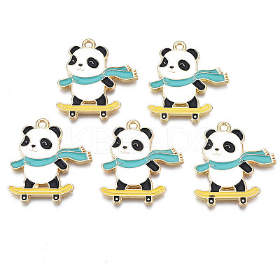Rack Plating Alloy Enamel Pendants LS-ENAM-N055-044-1