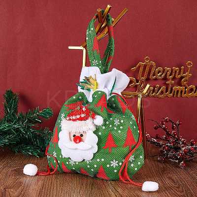 7Pcs 7 Style Christmas Non-woven Fabrics Candy Bags Decorations ABAG-SZ0001-16-1
