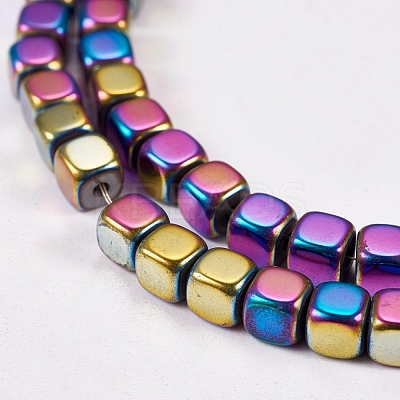 Electroplate Non-magnetic Synthetic Hematite Beads Strands G-J172-4x4mm-03-1