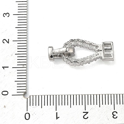 Brass Micro Pave Clear Cubic Zirconia Fold Over Clasps KK-U059-60P-1