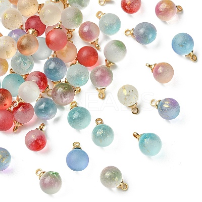 60Pcs 6 Colors Two Tone Transparent Spray Painted Glass Pendants GLAA-YW0004-45-1