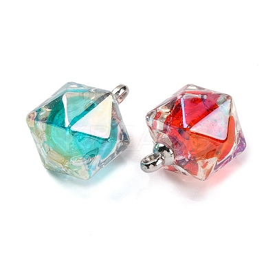 AB Color Resin Polygon Pendants RESI-U002-03-1
