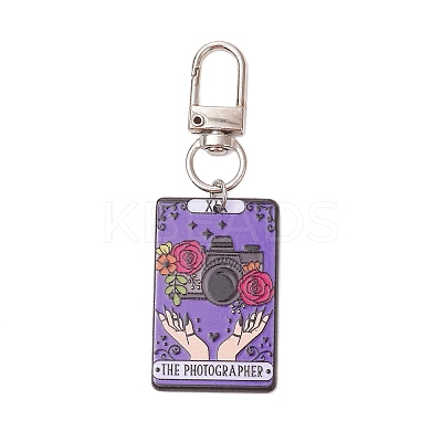Acrylic Pendants with Alloy Swivel Clasps and 304 Stainless Steel Jump Rings Decorations HJEW-JM03039-1