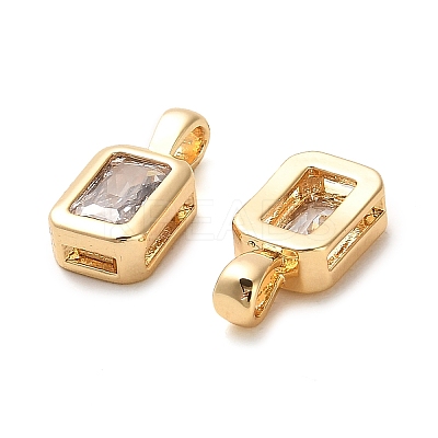 Brass Micro Pave Cubic Zirconia Charms KK-F870-05G-1