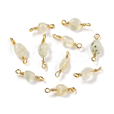 Natural Prehnite Links Connectors G-K316-02D-G-RS-1