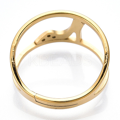 Ion Plating(IP) 304 Stainless Steel High-Heeled Shoes Adjustable Ring for Women RJEW-T027-07G-1