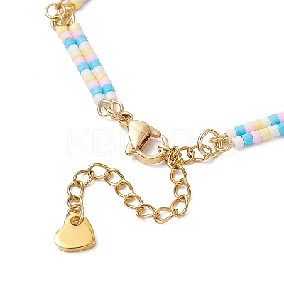 Glass Seed Beads Link Bracelets BJEW-MZ00148-02-1