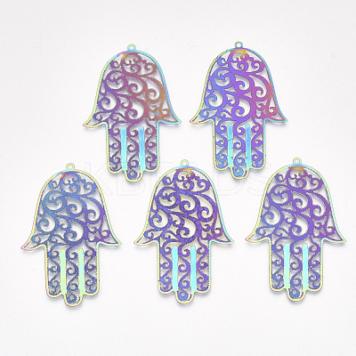 Ion Plating(IP) 304 Stainless Steel Filigree Big Pendants X-STAS-S108-45-1