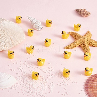 50Pcs Resin Ornaments Cute Little Yellow Duck Ornaments DIY Landscaping JX882A-1