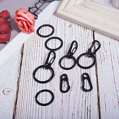 Iron Split Key Rings and Alloy Snap Key Clasps KEYC-PH0001-21-1