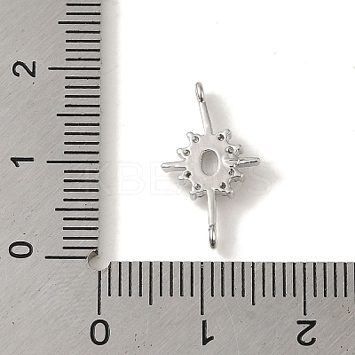 Brass Pave Clear Cubic Zirconia Star Links Connector Charms KK-K371-06P-1