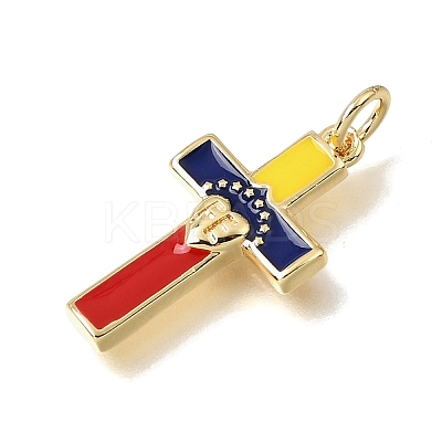 Brass Enamel Pendants KK-A303-41G-1