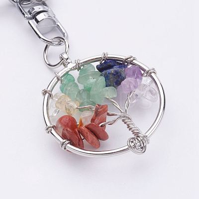 Natural & Synthetic Gemstone Keychain KEYC-P032-C10-1