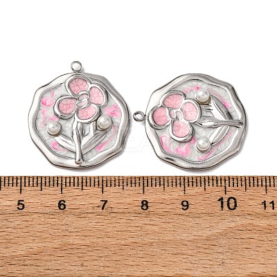 304 Stainless Steel Enamel Pendants STAS-P406-26C-P-1