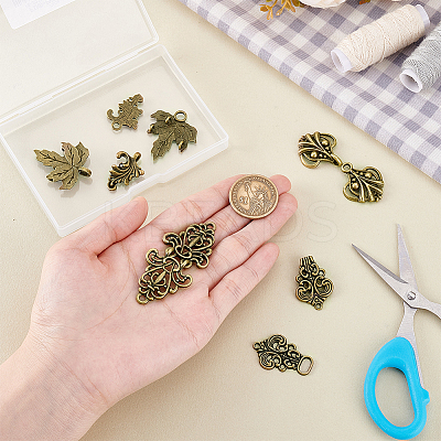 5 Bags 5 Styles Zinc Alloy Hook Button FIND-PH0027-46-1