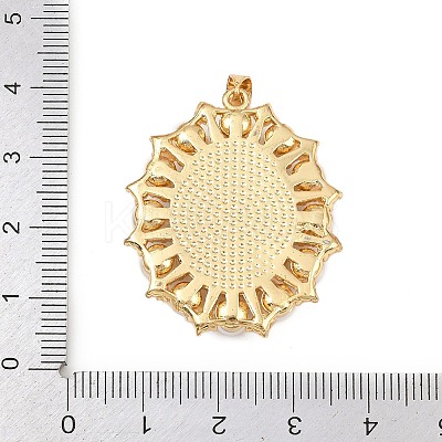 Natural White Shell Oval Pendants KK-F919-47G-1