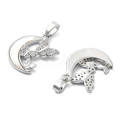 Brass Micro Pave Cubic Zirconia Pendants KK-L222-013P-1