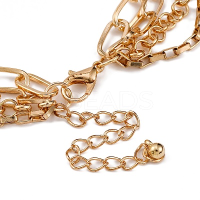 Alloy Multi Layered Necklaces for Women NJEW-U013-04G-1