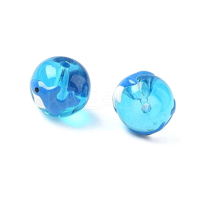 Ocean Theme Handmade Glass Enamel Beads LAMP-D304-02A-1
