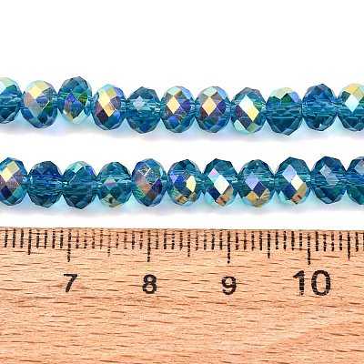 Electroplate Transparent Glass Beads Strands EGLA-A046-01B-10-1