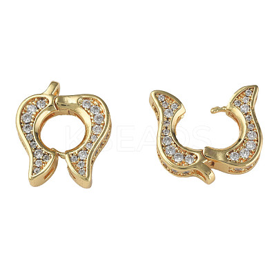 Brass Pave Clear Cubic Zirconia Twister Clasp KK-N233-231-1