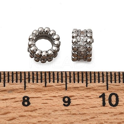 Brass Micro Pave Cubic Zirconia European Beads KK-Z126-06P-1