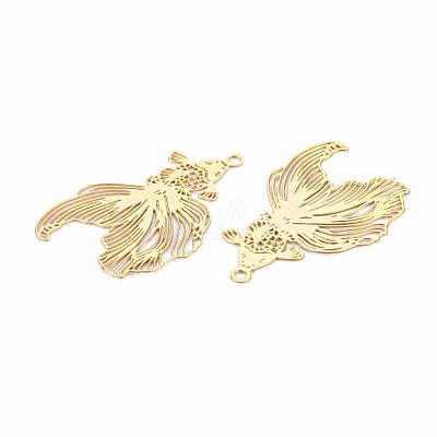 Rack Plating 201 Stainless Steel Filigree Pendants STAS-T057-35G-1