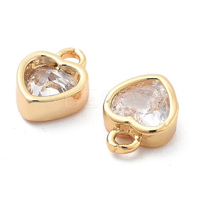 Brass Micro Pave Clear Cubic Zirconia Charms KK-G516-26G-1