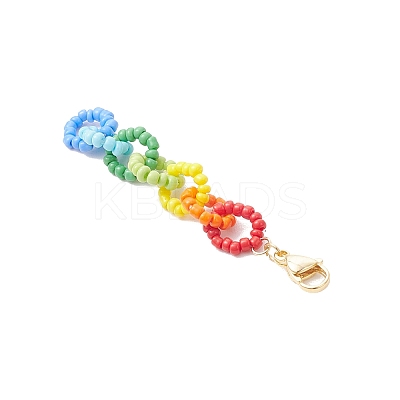 Glass Chain Pendant Decorations HJEW-TA00358-1