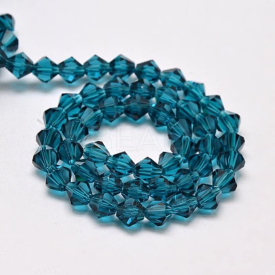 Imitate Austrian Crystal Bicone Glass Beads Strands GLAA-F029-4x4mm-01-1