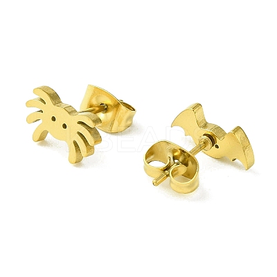 Cute Little Animal Theme 304 Stainless Steel Stud Earrings EJEW-B041-04F-G-1