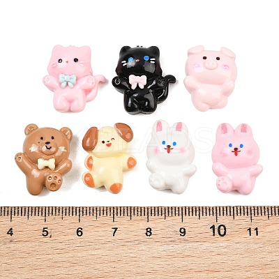 Cute Animal Opaque Resin Enamel Cabochons RE-CBAFAAF-03-1