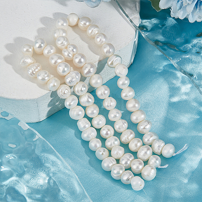 2 Strands Natural Cultured Freshwater Pearl Beads Strands PEAR-BBC0001-12-1