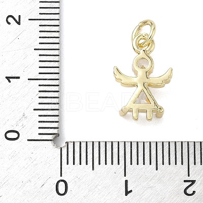 Brass Micro Pave Cubic Zirconia Angel Charms KK-K368-52G-1