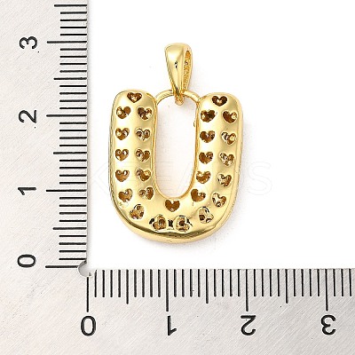Brass Micro Pave Cubic Zirconia Pendants KK-E061-03G-21-1