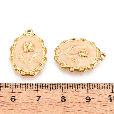304 Stainless Steel Enamel Pendants STAS-N110-27A-G-1