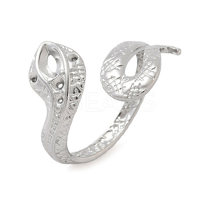 304 Stainless Steel Open Cuff Rings for Women RJEW-A079-06A-P-1