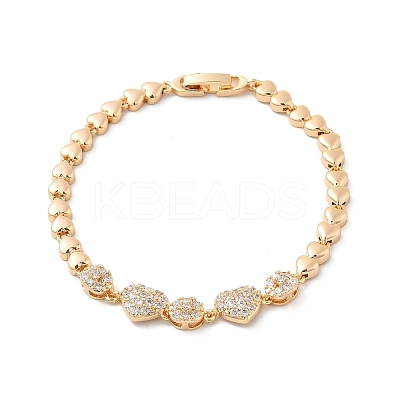 Brass Micro Pave Cubic Zirconia Link Chain Bracelets KK-R217-38G-1