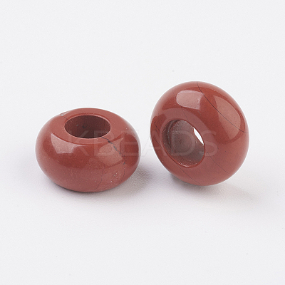 Natural Red Jasper European Beads X-G-G740-12x6mm-04-1