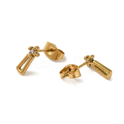 304 Stainless Steel Crystal Rhinestone Stud Earrings for Women EJEW-C094-01G-G-1