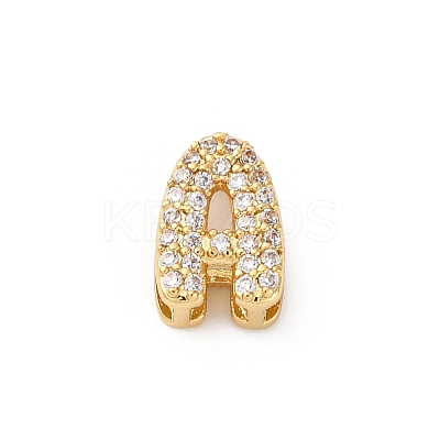 Brass Micro Pave Cubic Zirconia Beads KK-F895-19G-1
