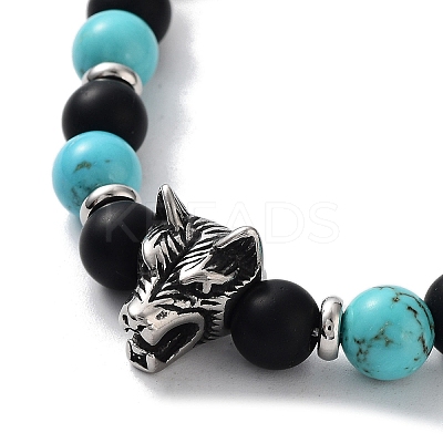 Natural & Synthetic Mixed  Gemstone with 201 Stainless Steel Necklaces NJEW-Q334-02-1