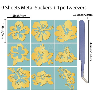 Nickel Metal Waterproof Self-Adhesive Picture Stickers DIY-WH20016-053-1