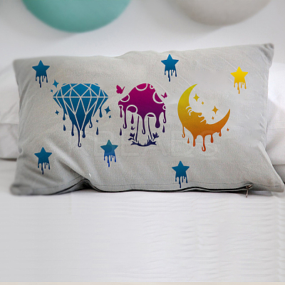 1Pc Melting Theme PET Hollow Out Drawing Painting Stencils DIY-MA0003-95A-04-1