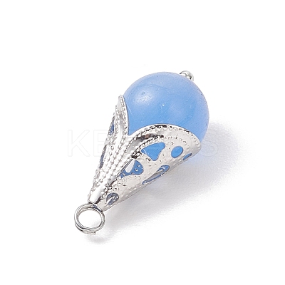 Cat Eye with Brass Pendants PALLOY-JF04275-1