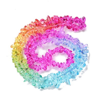 Spray Painted Transparent Glass Beads Strands GLAA-P060-01A-15-1
