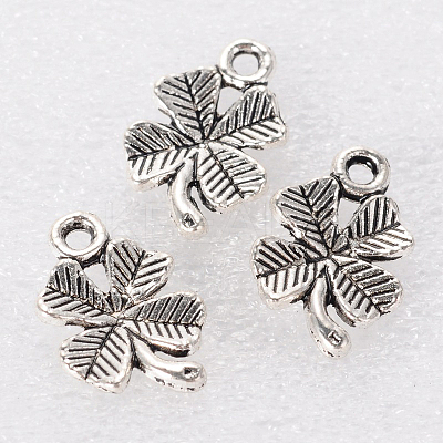 Tibetan Style Alloy Clover Charms LS-TIBEP-2765-AS-RS-1