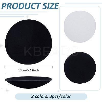 6Pcs 2 Colors EVA Fabric Pillbox Stewardess Fascinator Hat Base DIY-BC0014-07-1
