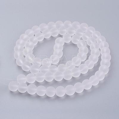Baking Paint Transparent Glass Bead Strands GLAA-S031-12mm-13-1